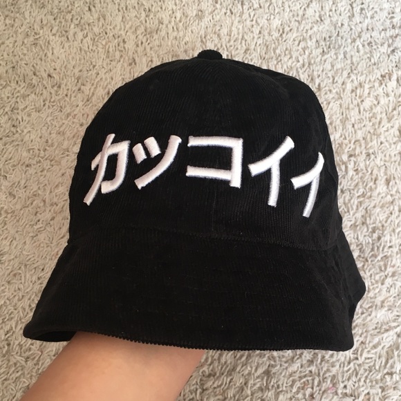 Accessories - Japanese letter corduroy bucket hat